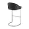 Armen Living Atherik Counter Stool in Brushed Stainless Steel with Black Faux Leather 840254335868 - alternate 2